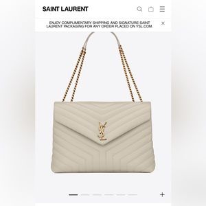 LOULOU LARGE CHAIN BAG IN QUILTED "Y" LEATHER, used in good condition